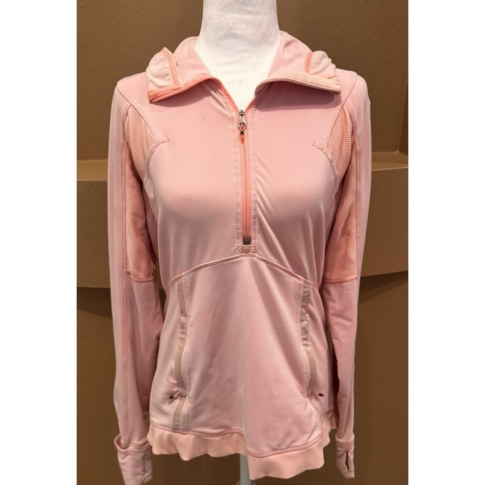 Lululemon Run: Ambition Pullover Hoodie w/ Ponytail Hole in Pink Size 12